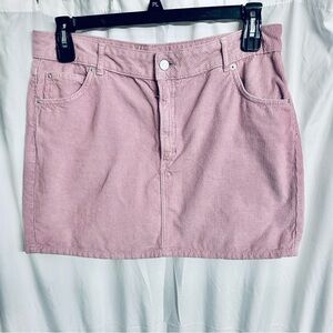 TopShop Moto Women Corduroy Mini Skirt Pink size 12